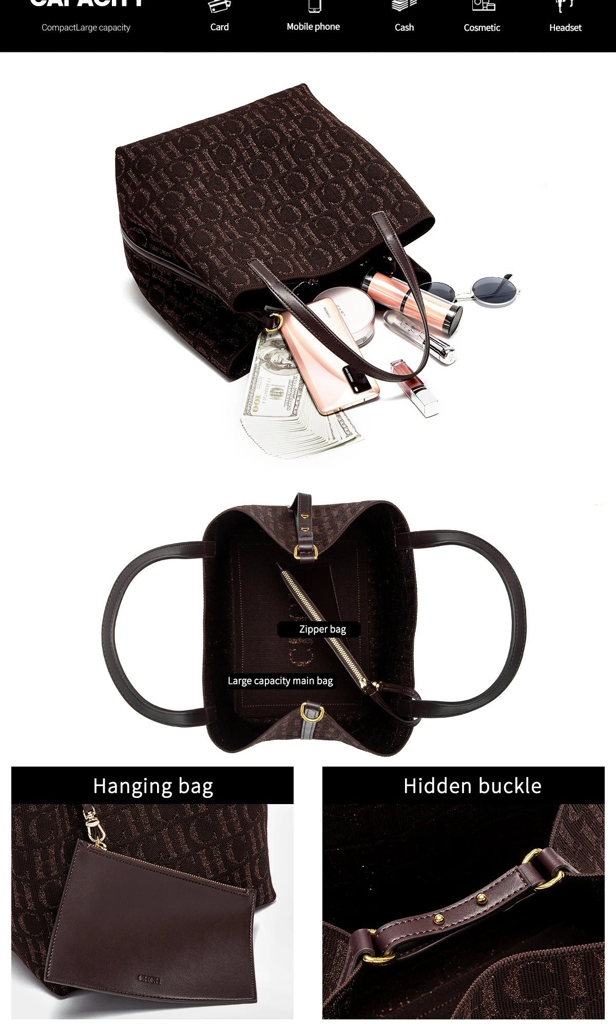 Ladies Canvas Shoulder Tote Bag Crossbody